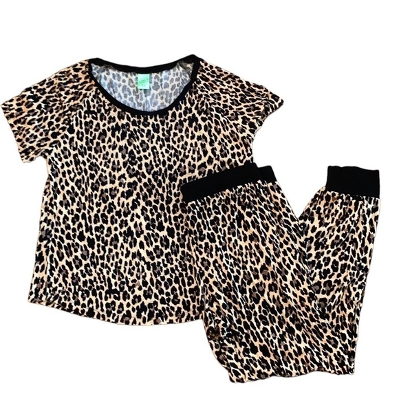 HoneyDew Animal Print Brown Black Two Piece Pajamas Size M - Picture 1 of 7